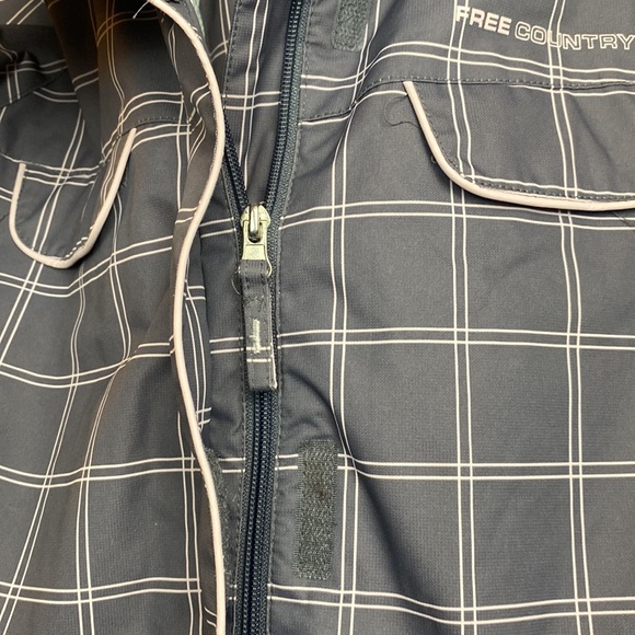 Free Country Winter Full Zip Plaid Checkered Belted Hip Length Jacket/Coat - Picture 11 of 16